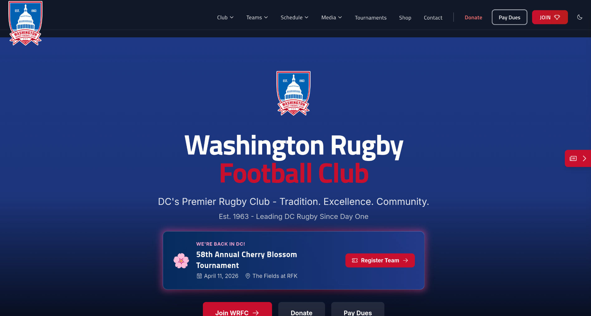 Washington Rugby Website